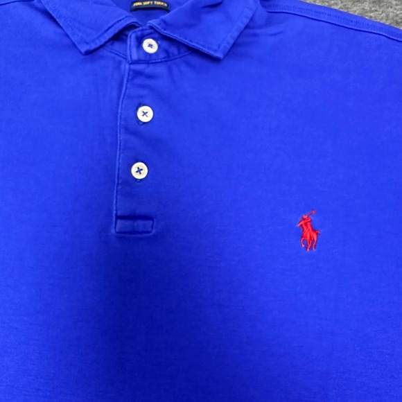 Polo Ralph Lauren Pima Soft Touch Vibrant Blue Polo Shirt Casual Men's Size L - Picture 1 of 7
